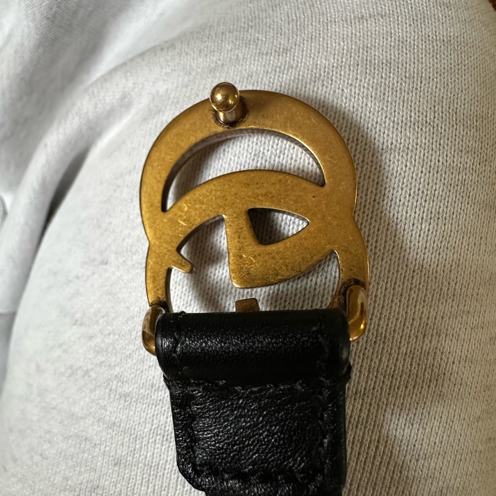 Gucci Marmont Thin Belt Black & Gold - Picture 5 of 10